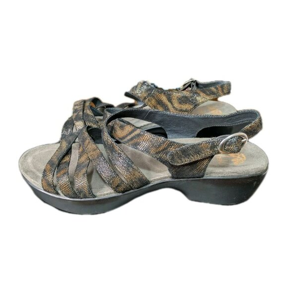 Dansko Dani Strappy Sandals Brown Black Leather EU 40 (US 10-10.5) Slingback - Picture 5 of 9